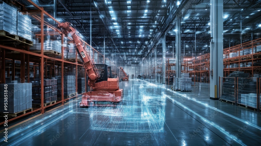 Poster Automated Forklift Operating in a Warehouse with Digital Overlay