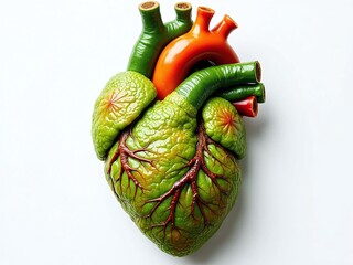 Naklejka premium heart made of vegetables on a white background