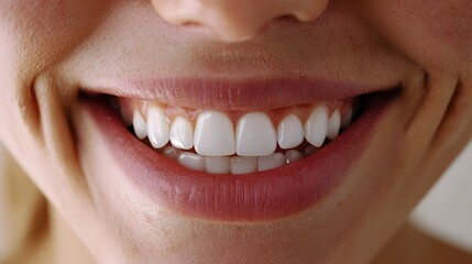 Fototapeta premium Radiant and Confident Smile with Glossy Polished Dental Showcase