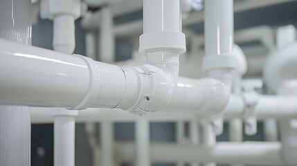 White Plastic Pipes in Factory