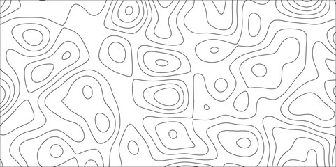 Topographic map and landscape terrain texture grid. Black and white topographic contours lines of mountains. Topography white wavy curve geography topography lines contours map