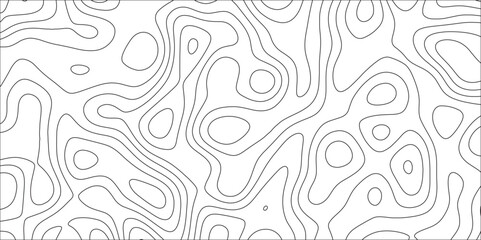 Topographic map and landscape terrain texture grid. Black and white topographic contours lines of mountains. Topography white wavy curve geography topography lines contours map