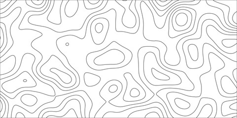 Topographic map and landscape terrain texture grid. Black and white topographic contours lines of mountains. Topography white wavy curve geography topography lines contours map