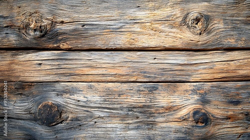 Aufkleber weathered rustic wooden table surface with visible knots for background use