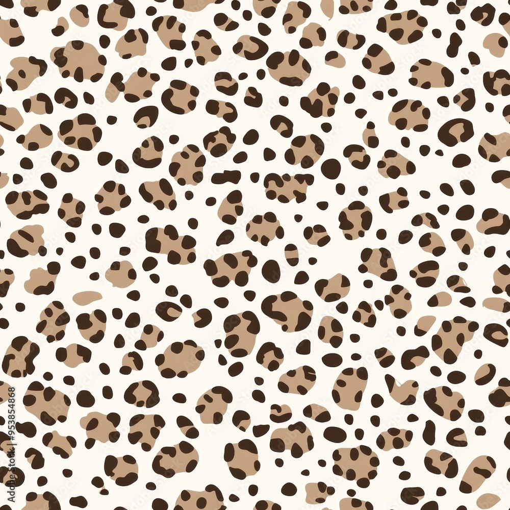 Poster seamless leopard print pattern on linen fabric background for textile design generative ai