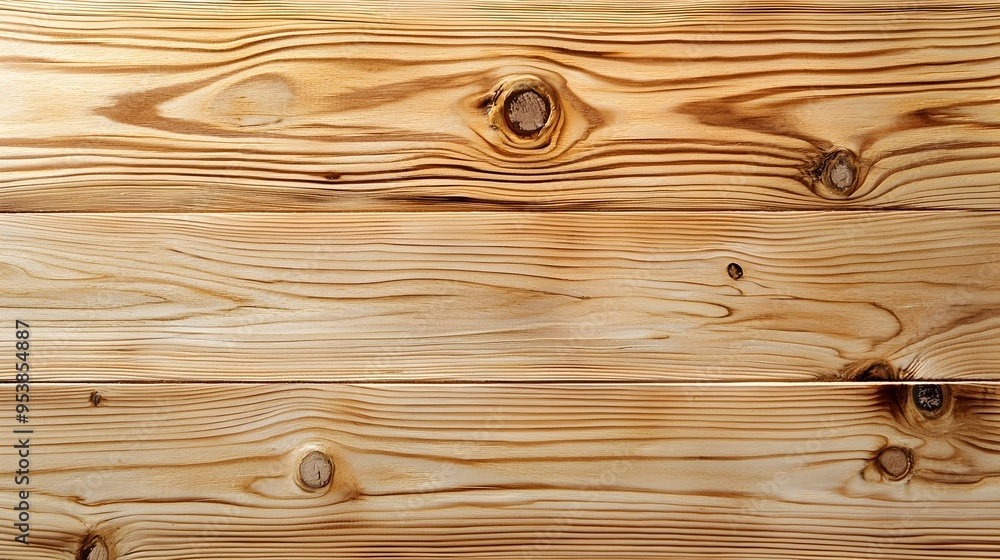 Aufkleber clean and minimalist light pine wood table with distinct grain and knot patterns background