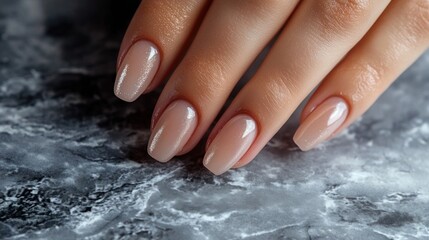 Elegant Nude Manicured Nails