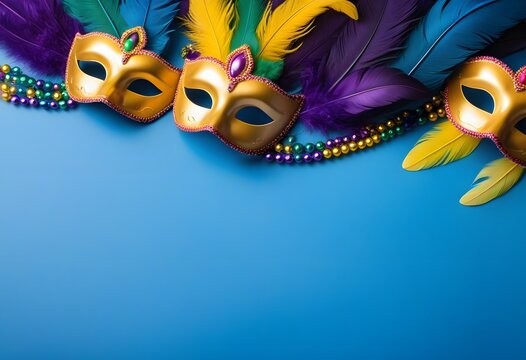 Carnival, birthday or party background with colorful party items
