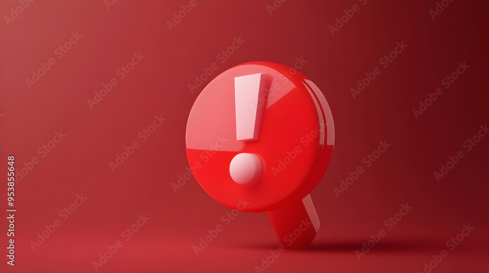 Poster red notification reminder icon chat message of attention alert alarm notice sign or flat design soci