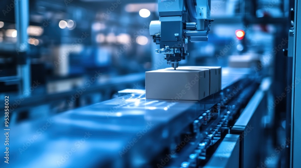 Aufkleber automated packaging system in a modern factory