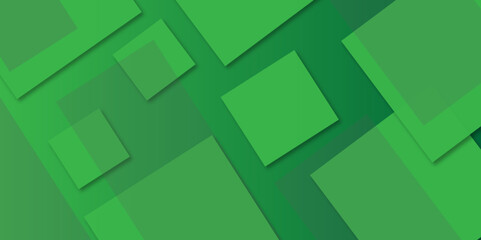 Obraz premium Beautiful green 3d geometric paper layers illustration. square shape, wallpaper or texture. Internet Abstract. shining banner background and layer elements vector for presentation. modern style.