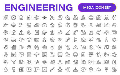Comprehensive Engineering Icon Set: Precision-crafted icons for mechanical, civil, electrical, and software engineering projects.
