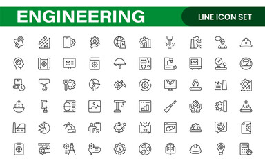Comprehensive Engineering Icon Set: Precision-crafted icons for mechanical, civil, electrical, and software engineering projects.