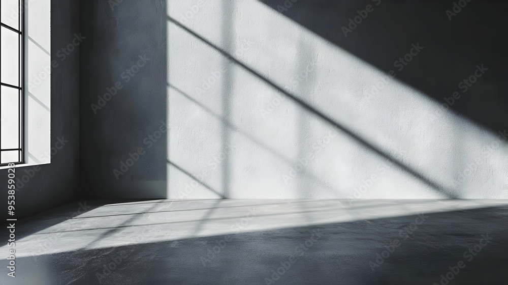Poster smooth gray backdrop with soft window lighting and subtle shadow play for minimal product display
