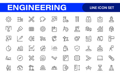 Comprehensive Engineering Icon Set: Precision-crafted icons for mechanical, civil, electrical, and software engineering projects.
