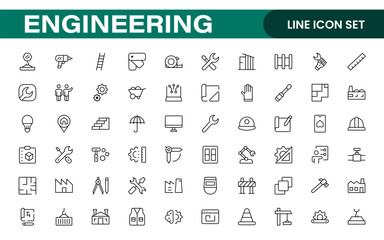 Comprehensive Engineering Icon Set: Precision-crafted icons for mechanical, civil, electrical, and software engineering projects.