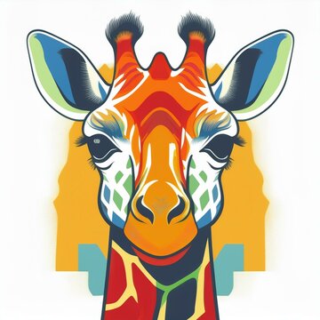 recommend clip art: logo tête de girafe en pop art dessin ia