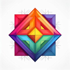 logo base carré ou symétrie en couleur pour entreprise ou association dessin ia