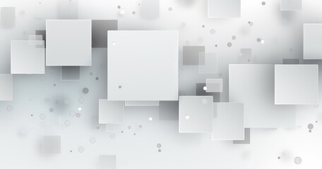 A minimalist abstract design featuring overlapping squares and circles in soft gray tones, ideal for backgrounds or digital projects.