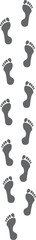 Foot mark path pattern. Black footprint border