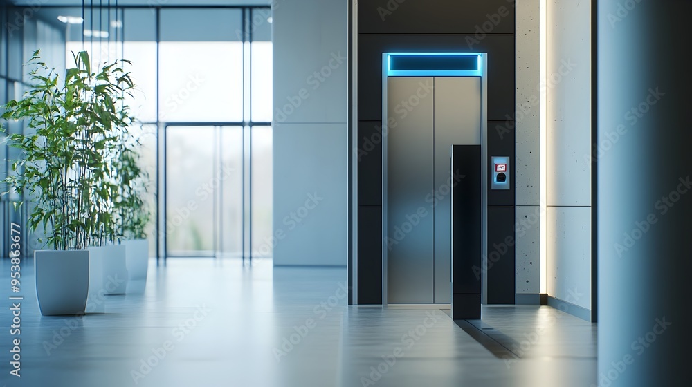 Poster automatic infrared sensor entrance door for secure and convenient access