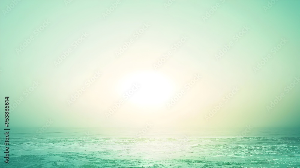 Poster soft green gradient background with light transitions and clean minimalist design concept