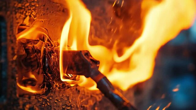 A short circuit caused an electrical panel to catch fire.