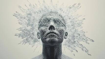 Humanoid figure with spiked web-like patterns radiating from the head