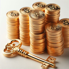 Free  Money vector money photo Gold coins and banknotes 3d cartoon style icon black Friday 