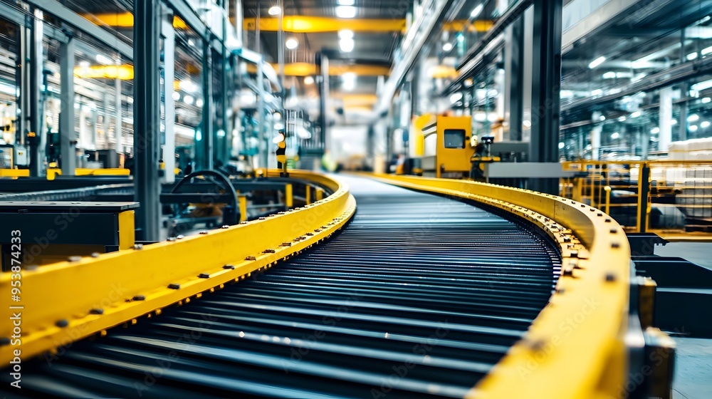 Aufkleber automated conveyor belt in efficient factory production environment
