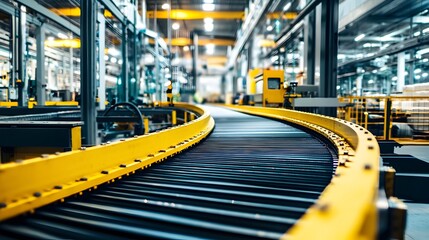 Automated Conveyor Belt in Efficient Factory Production Environment