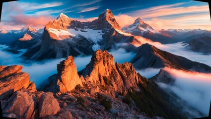 Obraz premium sunset in the mountains