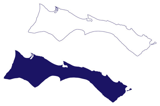 Mayaguana island (Commonwealth of The Bahamas, Cenrtal America, Caribbean islands) map vector illustration, scribble sketch Mayaguana map