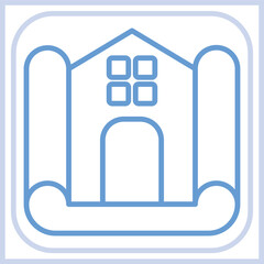 House Blueprint icon Design