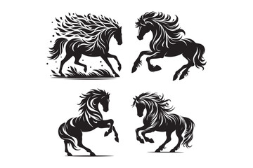 Fototapeta premium Horse silhouette vector illustration