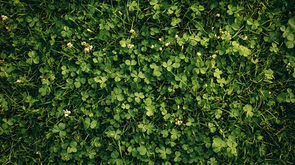 Fototapeta premium Verdant Untamed Nature Carpet of Untrimmed Grass and Wild Flowers