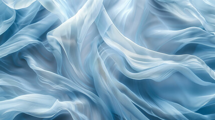 Obraz premium Light blue sheer fabric with copy space