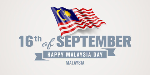 Malaysia happy day greeting card, banner vector illustration.