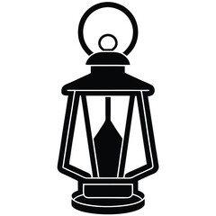 Lantern Silhouette Line Art Vector Illustration – Elegant Outline Design for Your Projects.