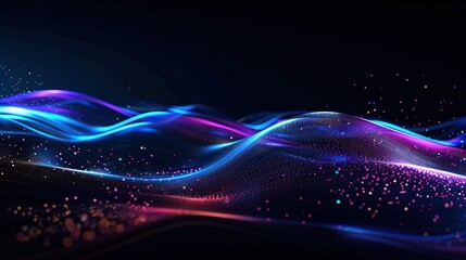 A vibrant abstract representation of flowing waves in a spectrum of colors, evoking a sense of motion and energy.