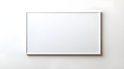 A minimalist stock photo of a blank horizontal poster on a white background. 