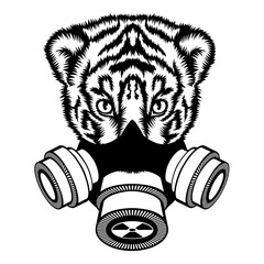 Baby Tiger In Gas Mask