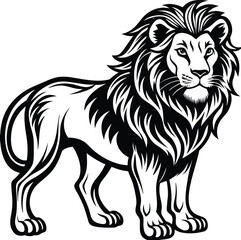 Fototapeta premium a black and white carton style lion picture