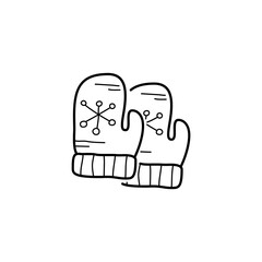 Christmas line icon from the Christmas camping series. Happy Holidays symbol and elements. Stock winter . mittens symbols