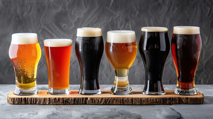 a craft beer tasting session at Oktoberfest Dublin, with a variety of Irish beers on display