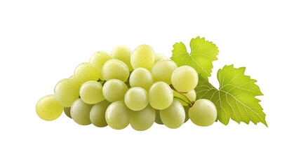 Green Grapes with Leaf on Black and White Pattern Background