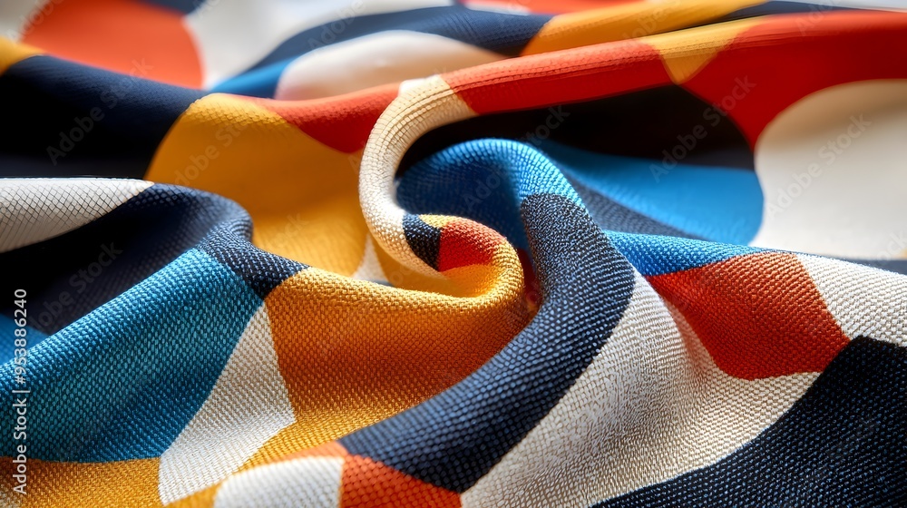 Poster vibrant polyester fabric with geometric pattern and smooth surface