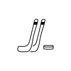 Christmas line icon from the Christmas camping series. Happy Holidays symbol and elements. Stock winter . Hockey elements