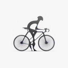 Fototapeta premium Minimalist Cyclist Silhouette on Racing Bike