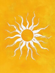 Naklejka premium Sun on Yellow Background